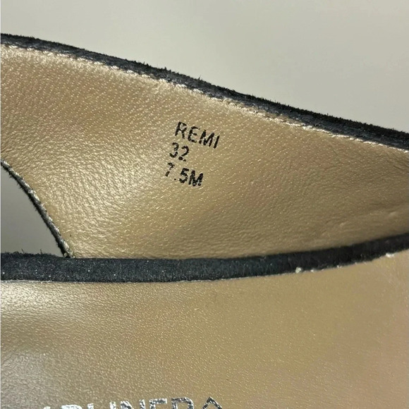 Lisa for Donald J Pliner Black Suede Patent Leather Heel 7.5 Green Bottom - Picture 7 of 15